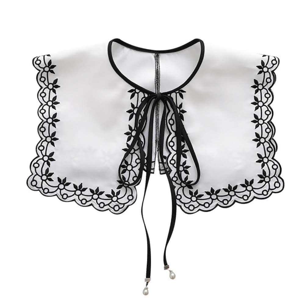 【米蘭精品】現貨+預購 假領子襯衫領片刺繡花邊大翻領披肩女裝配件情人節生日聖誕節交換禮物74ac8