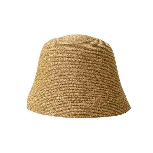 【米蘭精品】現貨+預購 草帽防曬漁夫帽簡約純色圓頂渡假女帽子母親節情人節生日聖誕節交換禮物6色74bw11