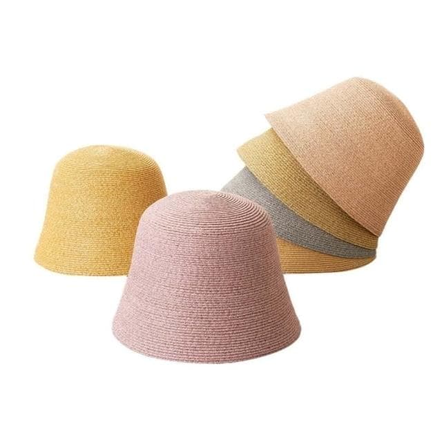 【米蘭精品】現貨+預購 草帽防曬漁夫帽簡約純色圓頂渡假女帽子母親節情人節生日聖誕節交換禮物6色74bw11