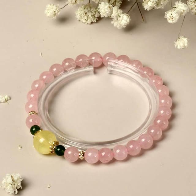 【米蘭精品】情人節禮物 現貨+預購 水晶手鍊串珠手繩手珠平安擋煞防小人轉運淨化招財開運-6.5/10mm天然粉水晶蜜蠟女飾品74kj26