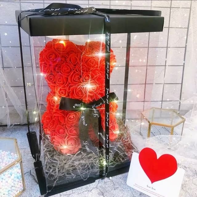 永生花熊 禮物 40公分 玫瑰花熊 永生花熊 生日禮物 情人節禮物 聖誕禮物 永生花