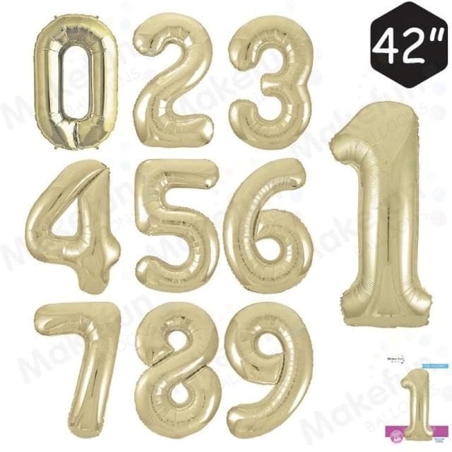 42吋白金數字氣球數字氣球 派對 生日佈置 派對佈置 慶生 生日氣球 紀念日 週年慶生