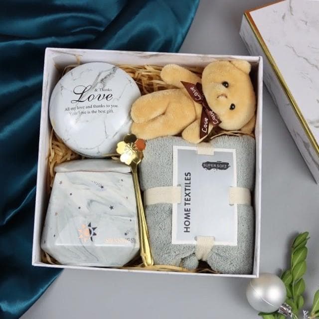 GIFTME5台灣現貨獨家伴手禮盒-DF款禮物盒 禮品盒 結婚伴手禮 禮盒小物 小禮物 毛巾 馬克杯 手工香皂