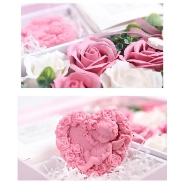 香皂花禮盒-無提袋賀卡款高檔質感 含天然手工皂 生日禮盒 禮物 情人節禮物 母親節禮物 紀念禮