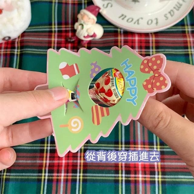 6入 糖果裝飾卡 棒棒糖卡片 禮物裝飾卡 聖誕節 生日派對 DIY糖果裝飾紙卡 幼稚園生日小禮物 婚