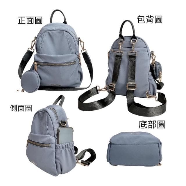 【SHINYTON】S108 水洗厚磅尼龍3way後背包🎀肩背包、側背包、斜背包、3用後背包、附零錢包、中小型後背包