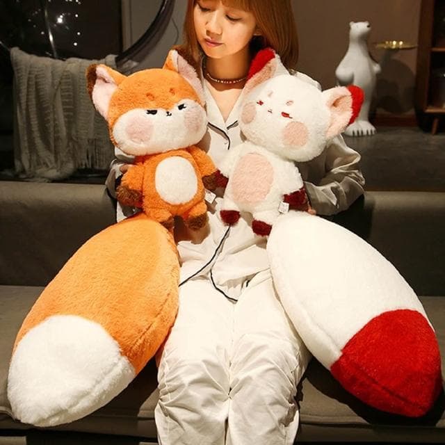 大尾巴狐狸🦊 抖音款嘟嘟狐狸 狐狸公仔 生日禮物 小狐狸大尾巴  狐狸公仔 聖誕節禮物 交換禮物 HL131