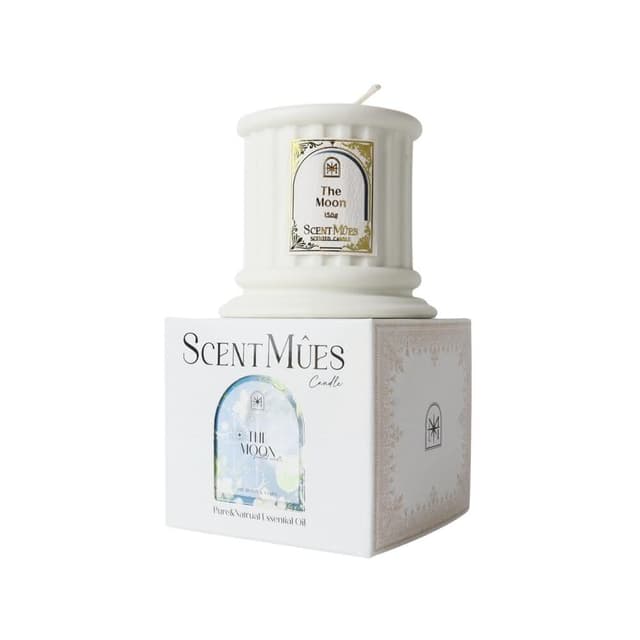 【ScentMues 森繆斯】Mucha 新月 精油香氛大豆蠟燭150g 淡雅花木香調(慕夏 月與星辰系列)