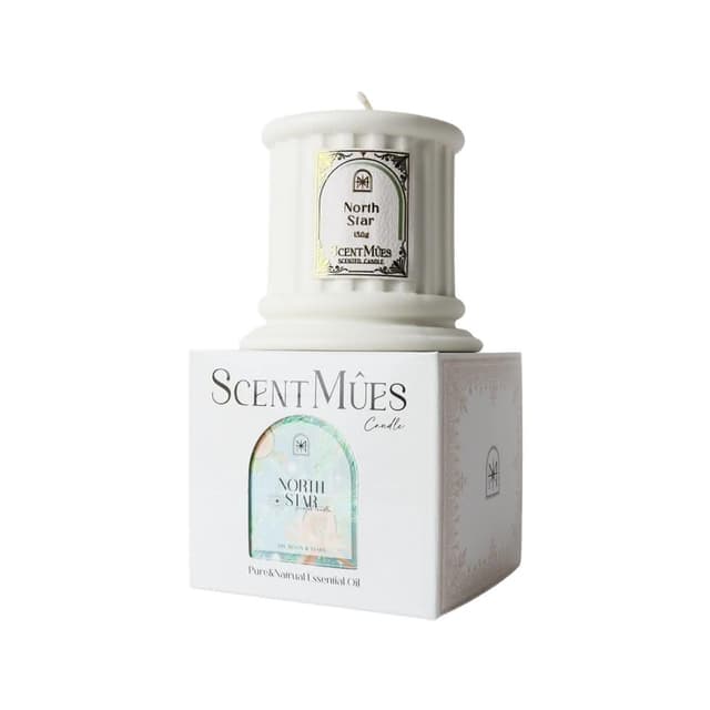 【ScentMues 森繆斯】Mucha 極星 精油香氛大豆蠟燭150g 松脂木質調(慕夏 月與星辰系列)