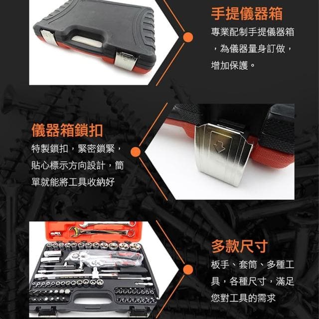 SMARTHO汽修工具組82件 套筒組 螺絲刀套筒組 維修套裝 五金工具5-CRV82(手工具 維修工具 車載組套)