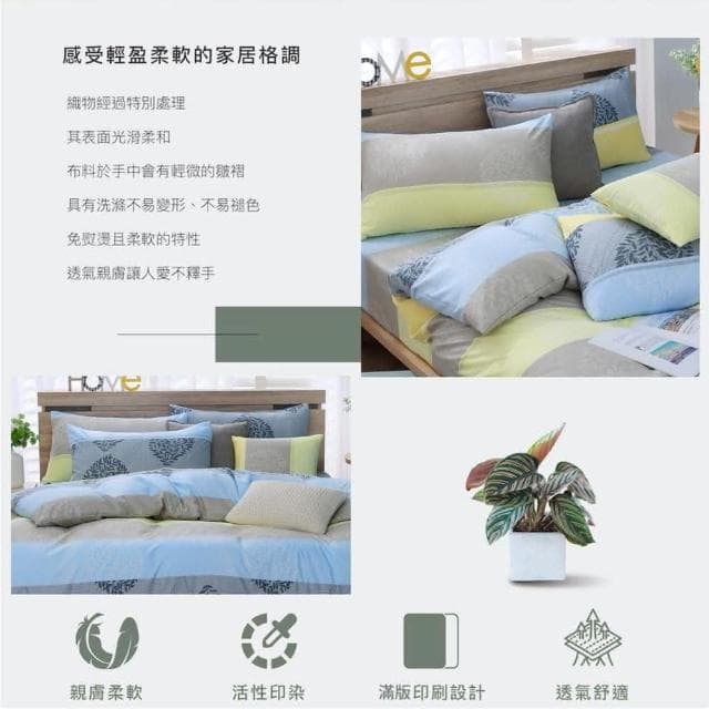 【Blue Cat 藍貓】台灣製造 舒柔棉床包枕套組 床包 床單 寢具(索思)