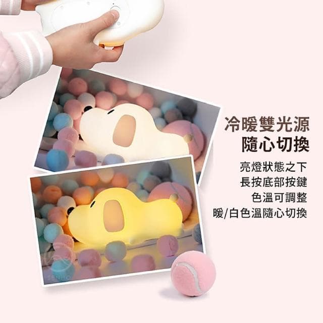 舒米好物拍拍燈 LED 小夜燈 伴眠燈_狗狗(白色 情人節禮物 生日禮物 躺平鴨 交換禮物)