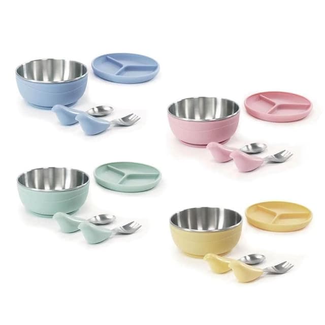 CYD Terra Picaboo 布咔寶學習餐具｜吸盤碗+湯叉組-4色可選(寶寶餐具組)