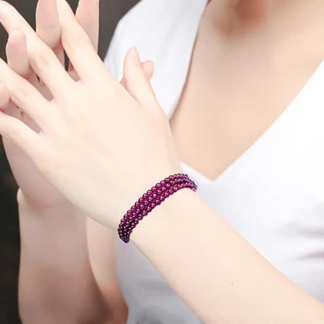 【Paiya 派亞】紫牙烏石榴石多圈手鏈女款飾品禮物送禮好物/交換禮物