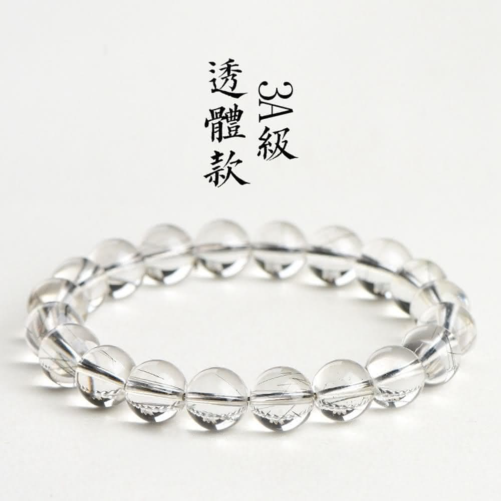 【Paiya 派亞】領袖石11mm3A級維納斯黑髮晶圓珠手鏈冰種黑色細髮絲手鏈男女可戴送長輩送上司送禮