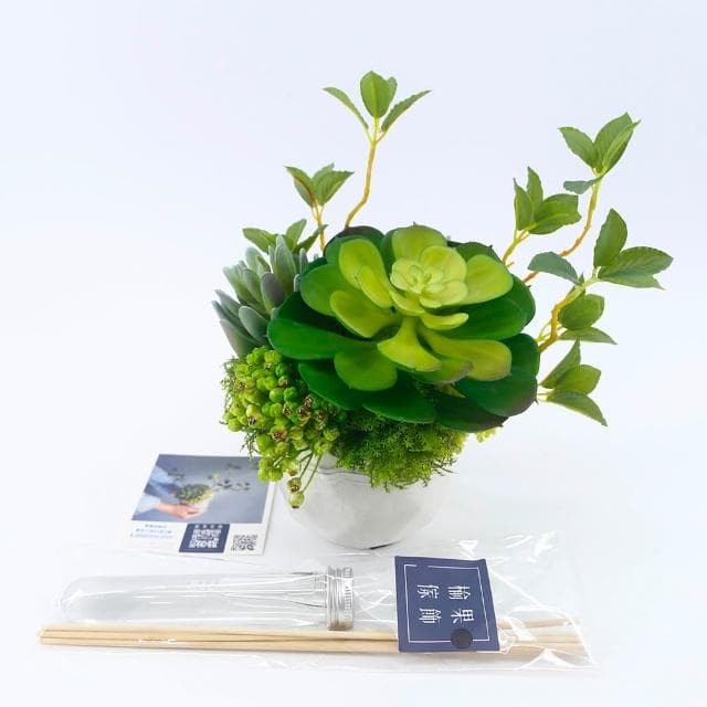 【HUGO DECO 榆果傢飾】大寶石蓮枝芽多肉盆栽(擬真植物/人造盆栽/綠化/佈置/禮物)