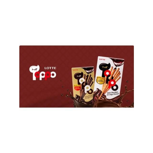【Lotte 樂天】LOTTE 樂天 TOPPO 巧克力夾心棒 40g 巧克力棒 濃厚巧克力