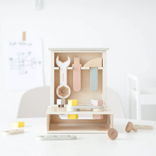 日本 dou toy Dou Book 系列  木製工具箱零件組(兒童節、生日禮物、週歲禮、木製玩具)