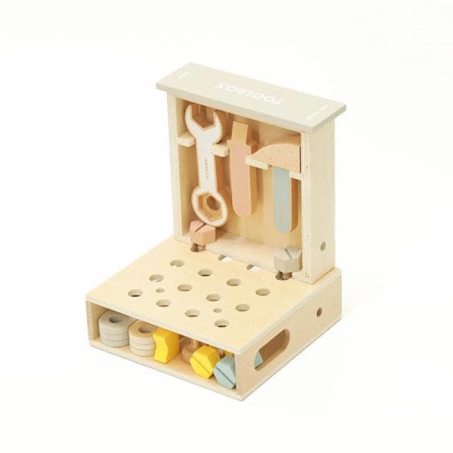 日本 dou toy Dou Book 系列  木製工具箱零件組(兒童節、生日禮物、週歲禮、木製玩具)