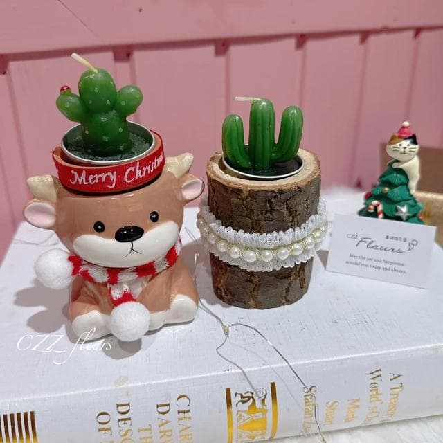 聖誕動物寶寶給你療癒多肉-香薰多肉蠟燭禮盒（交換禮物/聖誕禮物/生日禮物）