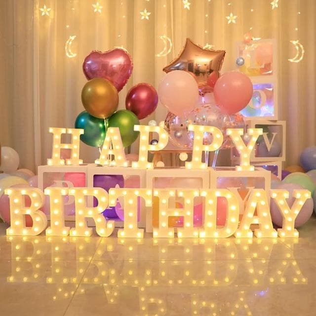 12H快速出貨 (氣球快易送)  字母燈 生日 婚禮佈置 求婚道具 IG  求婚 燈 夜燈LED 慶生 生日禮物 檯燈