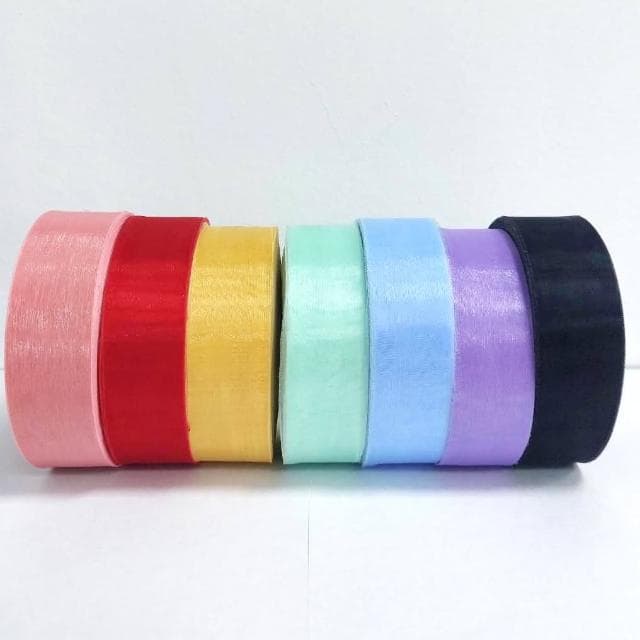 12H快速出貨 (氣球快易送)  50碼  整捲3公分 雪紗緞帶  禮物包裝 裝飾 絲帶 緞帶 真珠紗 珍珠紗