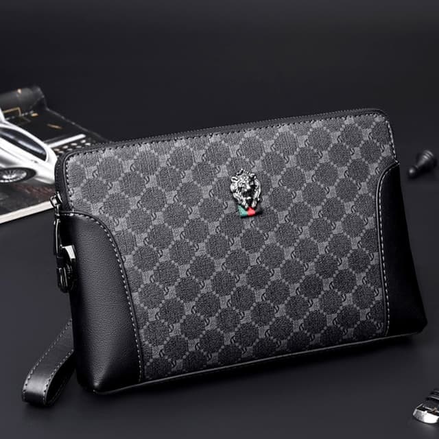 【KEDDY】男生手拿包-商務手拿包-密碼鎖包包-防盜鎖包包-格纹包包-棋盤格手拿包-潮流型男包-送男朋友-生日禮物