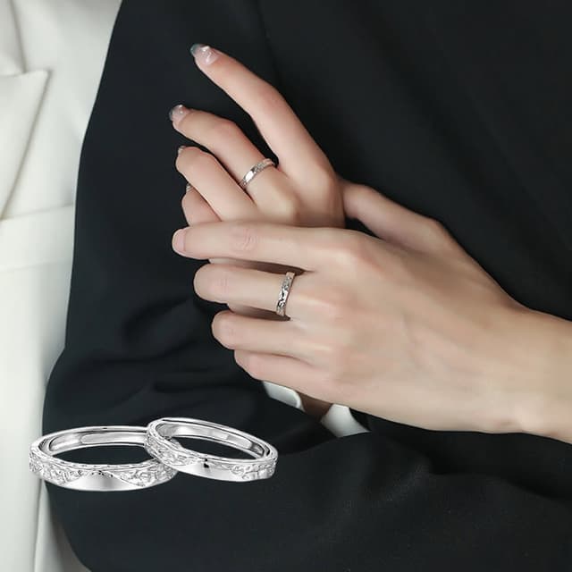 【KEDDY】女生-男生-對戒-純銀戒指-情侶對戒-情侶戒指-個性戒指-可調節戒指-情人節禮物-送男友-送女友-紀念禮物