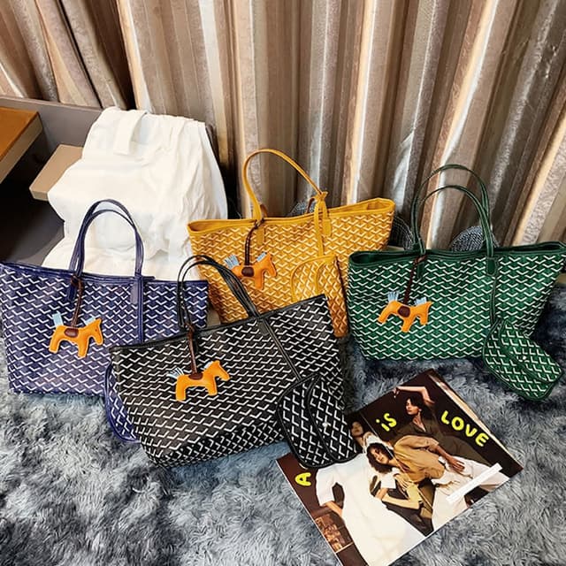 【KEDDY】托特包-韓國狗牙包-送小包馬掛飾-單肩包女-側背包-子母包包-購物袋-防髒防水女包-大容量