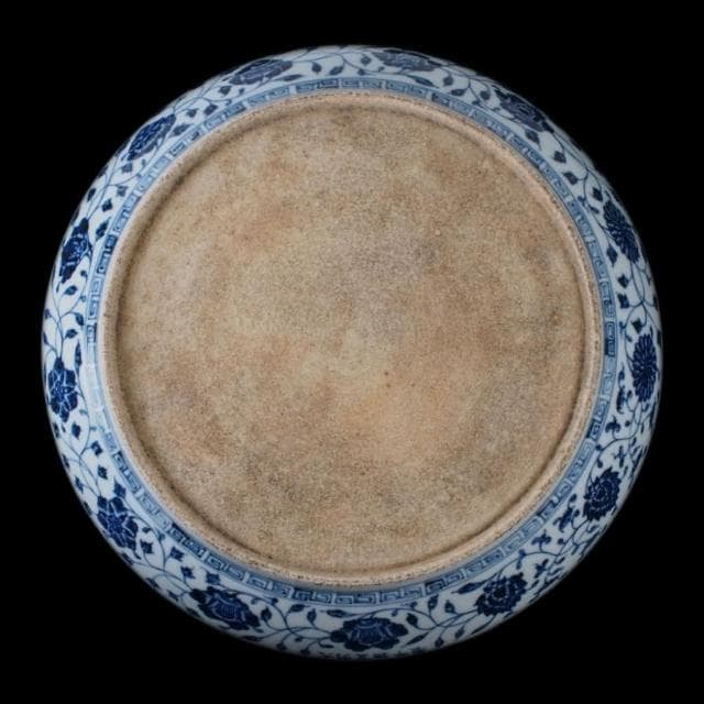 《博古珍藏》明 青花纏枝瓜果紋盤 早期收藏 老件瓷器 博物館級文物 附錦盒