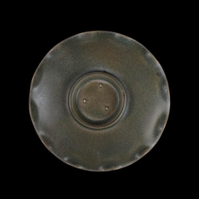 《博古珍藏》宋 汝窯青瓷花口盞托 早期收藏 老件茶杯瓷器 博物館級文物