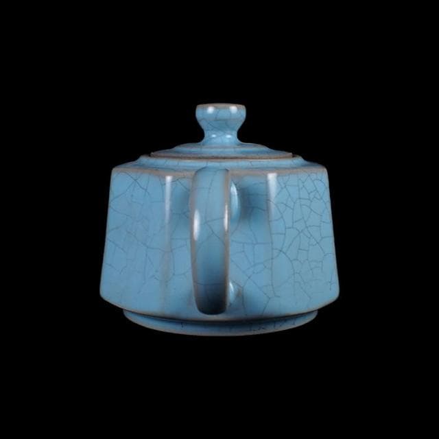 《博古珍藏》宋 汝窯天青釉茶壺 老件茶具瓷器 博物館級文物