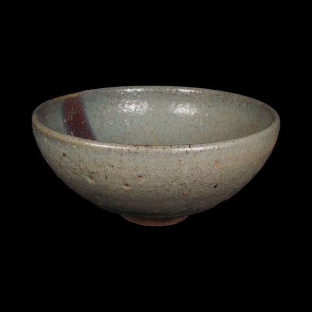 《博古珍藏》宋 鈞窯青釉紫紅斑碗 早期收藏 老件瓷器 博物館級文物