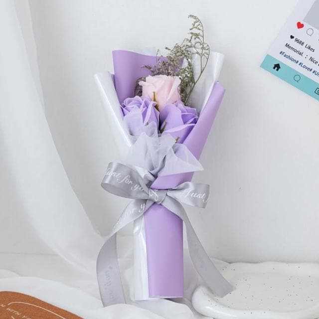【BlueCat】三朵玫瑰祝福小花束(小捧花 花束 仿真花 永生花 禮物花束 情人節 畢業季 母親節)