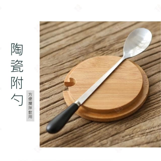 【生活小集】木柄陶瓷馬克杯 情侶款 (木柄陶瓷杯 茶杯 咖啡杯 防燙水杯 辦公杯 伴手禮禮盒 交換禮物)