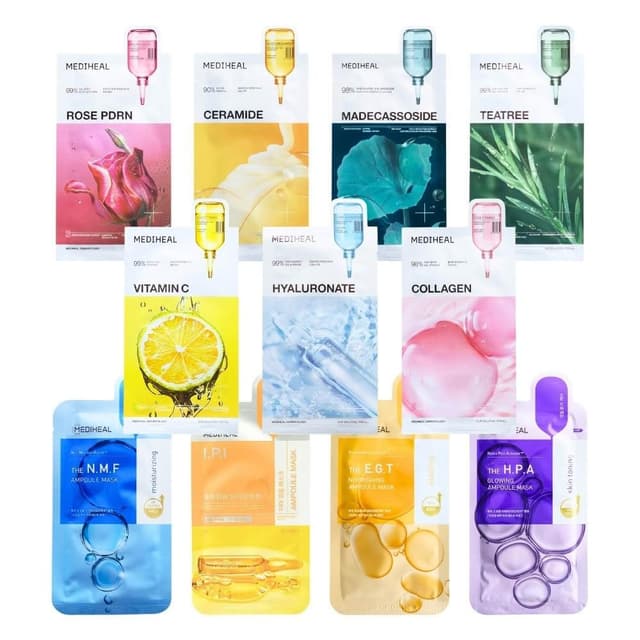 【MEDIHEAL 美迪惠爾】精華面膜 高效面膜 多款任選 (((茶樹 玫瑰 積雪草 維他命c NMF 2025新包裝 mediheal 庶務客)))