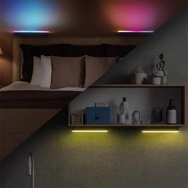 房間氣氛燈 電競燈 桌燈 氛圍燈 電腦燈 氛圍燈 氣氛燈 霓虹燈 RGB 背景燈 桌面 電競房 擺件 禮物 裝飾 生日禮物 音樂 室內 派對 創意 彩色