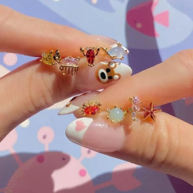 【ButterButter】Lobster 可愛紅色小龍蝦 精緻亮鑽 金色女耳環(新年 過年 送禮 禮物)