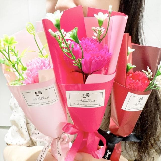 康乃馨 香皂花 母親節禮物 27cm單花束 婚禮小物 人造花 乾燥花 情人節 畢業禮物