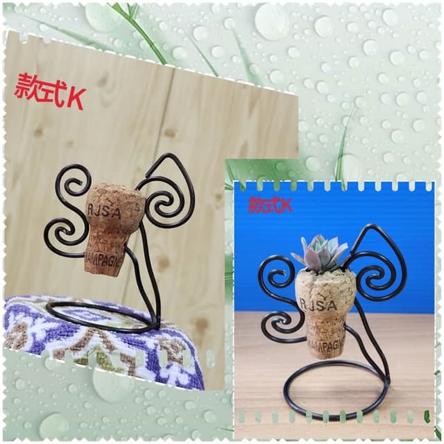 &lt;dongyang&gt;手作鋁線-軟木塞盆栽款式K不含植物(多肉盆器 送禮 節日 手作鋁線 鋁線座)