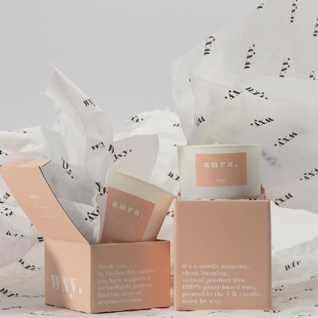 英國 wxy mini經典蠟燭 - aura. 雲杉 & 琥珀絨/95g