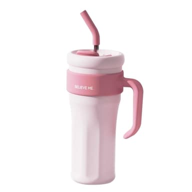理享家 316不鏽鋼 吸管保溫杯 保溫瓶 1250ml - 粉紅色(大象杯 環保杯 飲料杯 樂扣冰霸隨行 水壺 交換禮物)