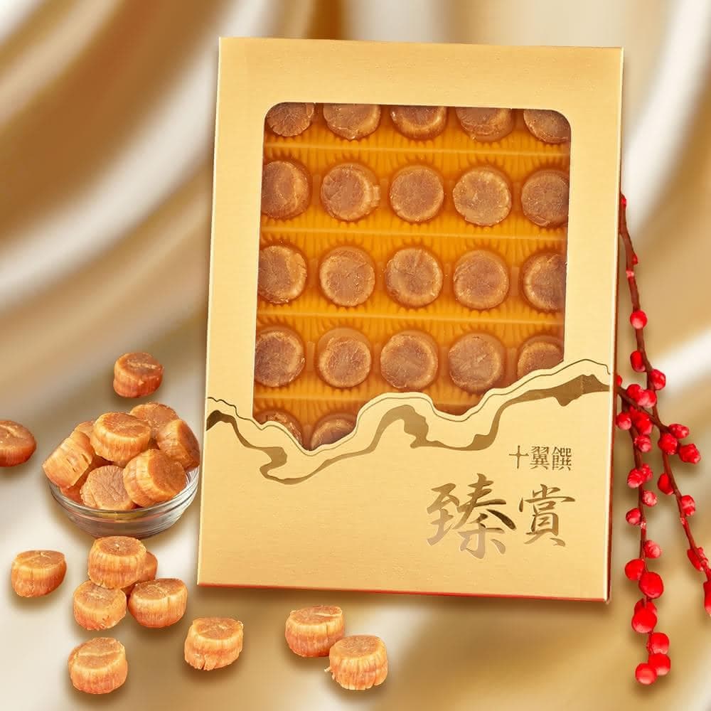 【十翼饌】北海道珍味M級大干貝禮盒x1盒入 附提袋(25顆約180g/端午節/伴手禮/送禮)