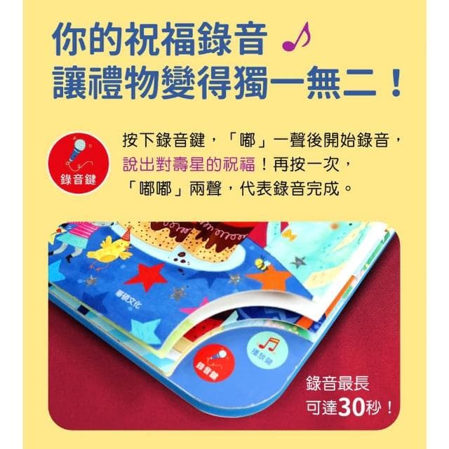 【華碩文化】生日快樂可錄音(可以吹熄蠟燭的互動有聲書)