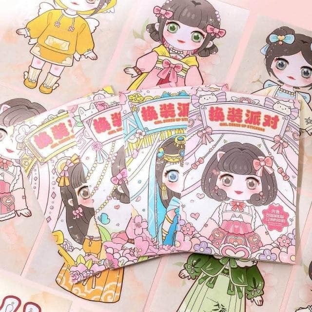 憶香許快樂購 公主 換裝貼紙 換裝 派對 可愛 女孩 換妝秀 兒童 diy 化妝貼紙書 女童 公主換裝貼 禮物 貼紙