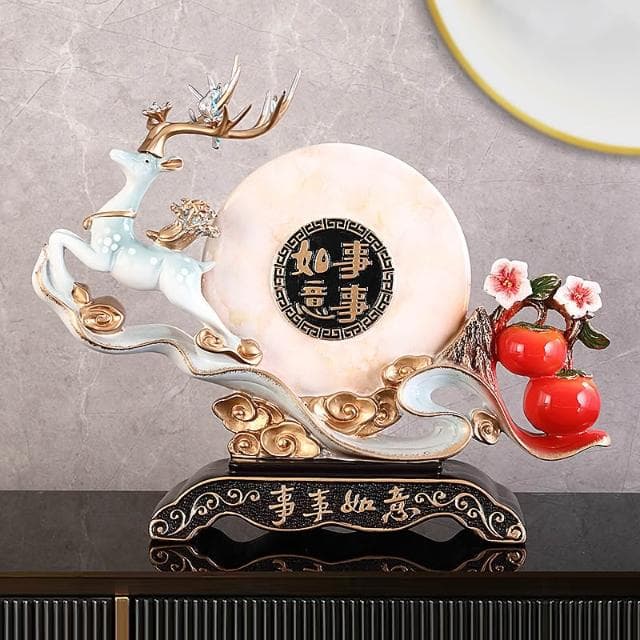 🚀台灣出貨&嚴選品質✨ 高檔中式如意樹脂擺件客廳玄關酒櫃工藝飾品送朋友搬新家禮物