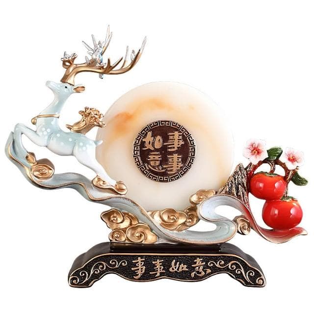 🚀台灣出貨&嚴選品質✨ 高檔中式如意樹脂擺件客廳玄關酒櫃工藝飾品送朋友搬新家禮物