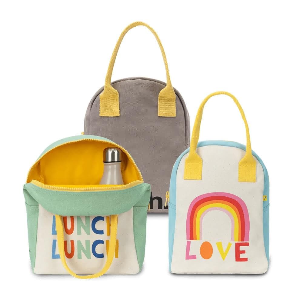 【Fluf】有機棉拉鍊隨手袋質手提袋 午餐袋 餐袋 野餐袋 環保袋 拉鍊 手提袋拉鍊 手提袋 大容量 便當袋