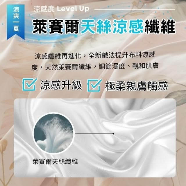 宜室家居 天絲™萊賽爾極柔質感兩用被床包組 單人 雙人 加大 TP14 床單床罩 三四件組
