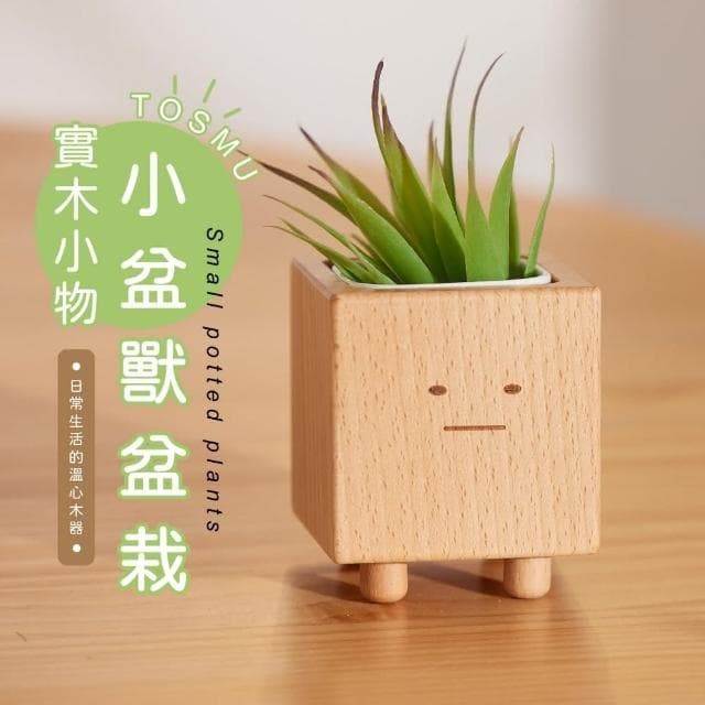 【Monarch 尊爵家】療育小盆獸盆栽(原木文創 台灣設計 花盆 盆栽 植栽 多肉 植物 花器 室內小盆栽 交換禮物)